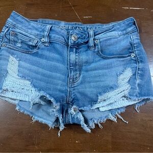 American Eagle Outfitters Distressed Blue Jean Shorts